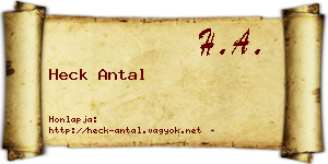 Heck Antal névjegykártya